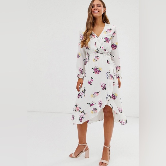 Oasis Floral Midi Dress Floral Printed Oasis Floral Wrap Midi Dress Floral  Midi Dresses